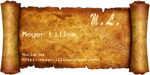 Meyer Liliom névjegykártya